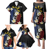 Personalized Philippines Tribal Family Matching Puletasi and Hawaiian Shirt Tropical Waves - Plumeria LT7 - Polynesian Pride