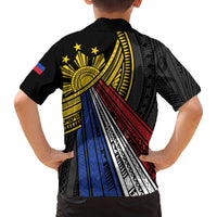 Philippines Sun Family Matching Off The Shoulder Long Sleeve Dress and Hawaiian Shirt Pasifika Tribal Style LT7 - Polynesian Pride