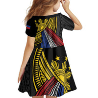 Philippines Sun Family Matching Short Sleeve Bodycon Dress and Hawaiian Shirt Pasifika Tribal Style LT7 - Polynesian Pride