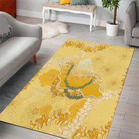 Hawaii Oahu Island Flowers Lei Area Rug Yellow Ilima Mix Plumeria
