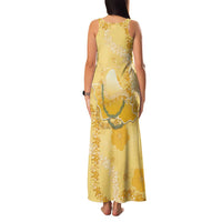 Hawaii Oahu Island Flowers Lei Family Matching Tank Maxi Dress and Hawaiian Shirt Yellow Ilima Mix Plumeria LT7 - Polynesian Pride