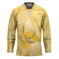 Hawaii Oahu Island Flowers Lei Hockey Jersey Yellow Ilima Mix Plumeria LT7 Unisex Yellow - Polynesian Pride