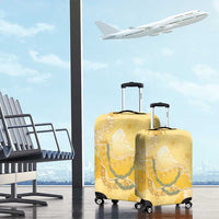 Hawaii Oahu Island Flowers Lei Luggage Cover Yellow Ilima Mix Plumeria LT7 - Polynesian Pride