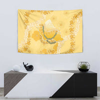 Hawaii Oahu Island Flowers Lei Tapestry Yellow Ilima Mix Plumeria