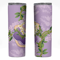 Hawaii Kauai Island Flowers Lei Skinny Tumbler Mokihana Lei LT7 Lavender - Polynesian Pride