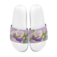 Hawaii Kauai Island Flowers Lei Slide Sandals Mokihana Lei