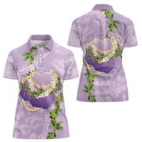 Hawaii Kauai Island Flowers Lei Women Polo Shirt Mokihana Lei LT7 - Polynesian Pride
