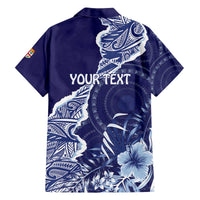 Fiji Queen Victoria School Personalised Family Matching Off Shoulder Short Dress and Hawaiian Shirt Masi Tapa Torn Style LT7 - Polynesian Pride