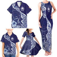 Fiji Queen Victoria School Personalised Family Matching Tank Maxi Dress and Hawaiian Shirt Masi Tapa Torn Style LT7 - Polynesian Pride