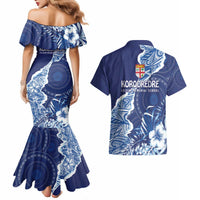 Fiji Lelean Memorial School Personalised Couples Matching Mermaid Dress and Hawaiian Shirt Korodredre Davuilevu Masi Mix Style LT7 - Polynesian Pride