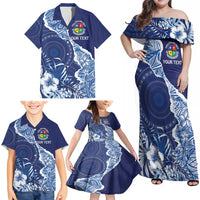 Fiji Lelean Memorial School Personalised Family Matching Off Shoulder Maxi Dress and Hawaiian Shirt Korodredre Davuilevu Masi Mix Style LT7 - Polynesian Pride