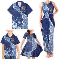 Fiji Lelean Memorial School Personalised Family Matching Tank Maxi Dress and Hawaiian Shirt Korodredre Davuilevu Masi Mix Style LT7 - Polynesian Pride