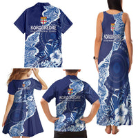 Fiji Lelean Memorial School Personalised Family Matching Tank Maxi Dress and Hawaiian Shirt Korodredre Davuilevu Masi Mix Style LT7 - Polynesian Pride