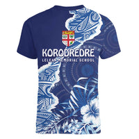 Fiji Lelean Memorial School Personalised Women V-Neck T-Shirt Korodredre Davuilevu Masi Mix Style LT7 - Polynesian Pride