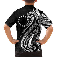 Kia Orana Cook Islands Kid Hawaiian Shirt Kerekere Plumeria Tropical Waves LT7 - Polynesian Pride