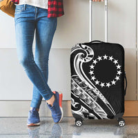Kia Orana Cook Islands Luggage Cover Kerekere Plumeria Tropical Waves LT7 - Polynesian Pride