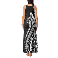 Kia Orana Cook Islands Tank Maxi Dress Kerekere Plumeria Tropical Waves LT7 - Polynesian Pride