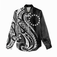 Kia Orana Cook Islands Women Casual Shirt Kerekere Plumeria Tropical Waves LT7 - Polynesian Pride