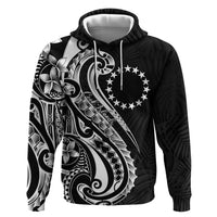 Kia Orana Cook Islands Zip Hoodie Kerekere Plumeria Tropical Waves LT7 Pullover Hoodie Black - Polynesian Pride