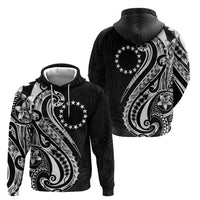 Kia Orana Cook Islands Zip Hoodie Kerekere Plumeria Tropical Waves LT7 - Polynesian Pride