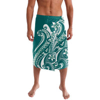 Kia Orana Cook Islands Lavalava Teal Plumeria Tropical Waves - Polynesian Pride