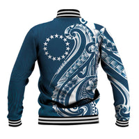 Kia Orana Cook Islands Baseball Jacket Auika Plumeria Tropical Waves - Polynesian Pride