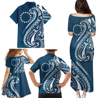 Kia Orana Cook Islands Family Matching Puletasi and Hawaiian Shirt Auika Plumeria Tropical Waves LT7 - Polynesian Pride