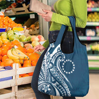 Kia Orana Cook Islands Grocery Bag Auika Plumeria Tropical Waves - Polynesian Pride