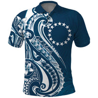 Kia Orana Cook Islands Polo Shirt Auika Plumeria Tropical Waves - Polynesian Pride