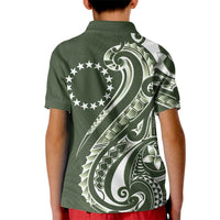 Kia Orana Cook Islands Kid Polo Shirt Matie Plumeria Tropical Waves - Polynesian Pride