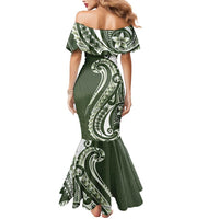 Kia Orana Cook Islands Mermaid Dress Matie Plumeria Tropical Waves LT7 - Polynesian Pride