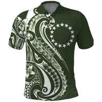 Kia Orana Cook Islands Polo Shirt Matie Plumeria Tropical Waves - Polynesian Pride