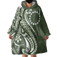 Kia Orana Cook Islands Wearable Blanket Hoodie Matie Plumeria Tropical Waves LT7 - Polynesian Pride