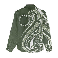 Kia Orana Cook Islands Women Casual Shirt Matie Plumeria Tropical Waves LT7 - Polynesian Pride