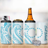 Kia Orana Cook Islands 4 in 1 Can Cooler Tumbler Moana Plumeria Tropical Waves LT7 - Polynesian Pride