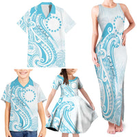 Kia Orana Cook Islands Family Matching Tank Maxi Dress and Hawaiian Shirt Moana Plumeria Tropical Waves LT7 - Polynesian Pride