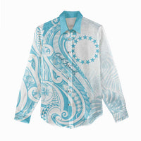 Kia Orana Cook Islands Women Casual Shirt Moana Plumeria Tropical Waves LT7 - Polynesian Pride