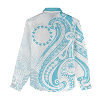 Kia Orana Cook Islands Women Casual Shirt Moana Plumeria Tropical Waves LT7 - Polynesian Pride