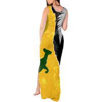 Australia Rugby Mix New Zealands Rugby Tank Maxi Dress Wallabies Versus Silver Fern Sporty Basic LT7 - Polynesian Pride