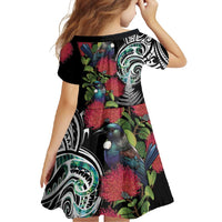 Meri Kirihimete New Zealand Family Matching Summer Maxi Dress and Hawaiian Shirt Tui on Pohutukawa LT7 - Polynesian Pride