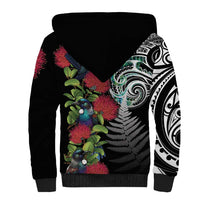 Meri Kirihimete New Zealand Sherpa Hoodie Tui on Pohutukawa LT7 - Polynesian Pride
