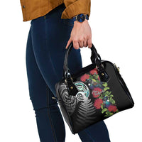 Meri Kirihimete New Zealand Shoulder Handbag Tui on Pohutukawa