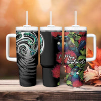 Meri Kirihimete New Zealand Tumbler With Handle Tui on Pohutukawa LT7 - Polynesian Pride