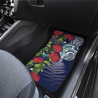 Meri Kirihimete New Zealand Car Mats Tui on Pohutukawa - Blue Ver LT7 - Polynesian Pride