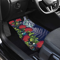 Meri Kirihimete New Zealand Car Mats Tui on Pohutukawa - Blue Ver LT7 - Polynesian Pride