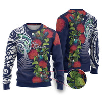 Meri Kirihimete New Zealand Ugly Christmas Sweater Tui on Pohutukawa - Blue Ver LT7 Blue - Polynesian Pride