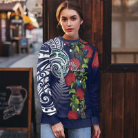 Meri Kirihimete New Zealand Ugly Christmas Sweater Tui on Pohutukawa - Blue Ver LT7 - Polynesian Pride
