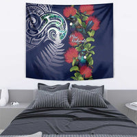 Meri Kirihimete New Zealand Tapestry Tui on Pohutukawa - Blue Ver LT7 - Polynesian Pride