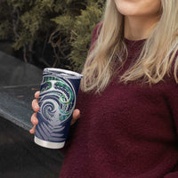 Meri Kirihimete New Zealand Tumbler Cup Tui on Pohutukawa - Blue Ver LT7 - Polynesian Pride