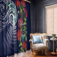 Meri Kirihimete New Zealand Window Curtain Tui on Pohutukawa - Blue Ver LT7 - Polynesian Pride